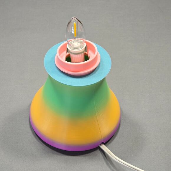 Mushroom Table Lamp Groovy Pink Rainbow Textured Ambient Soft Light Zen 3D Print - Picture 4 of 15